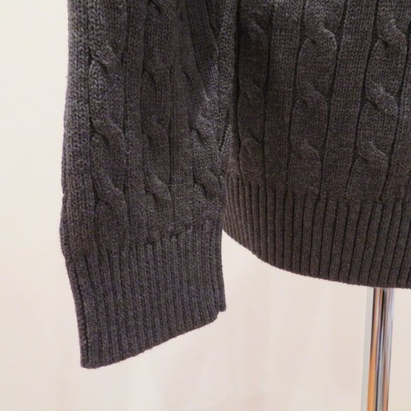 Men XL Gray Sweater Old Navy Pullover Cotton Classic Casual Crew Neck Cable Knit - Picture 7 of 16